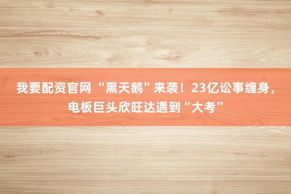 我要配资官网 “黑天鹅”来袭!23亿讼事缠身,电板巨头欣旺达遇到“大考”